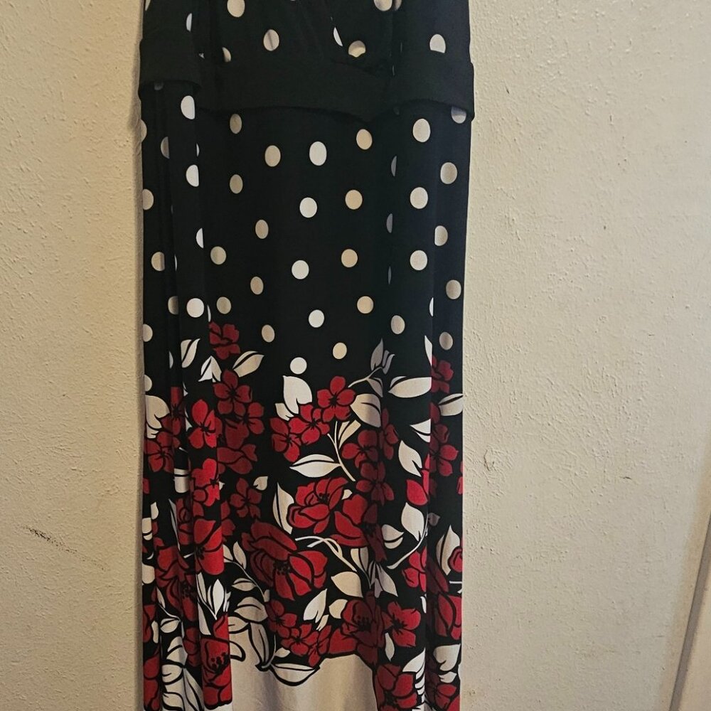 Torrid Vintage Rare PinUp Polka Dot Floral Halter Dress Plus Size 18X - Picture 2 of 4